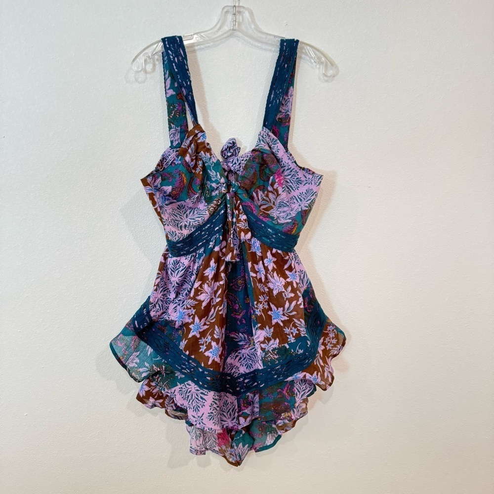 NWOT Free People Bali-Oletta Romper In Lupine Combo Size Large - Picture 3 of 14
